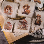 Autocollants vintage pour Thanksgiving | Récolte d'automne et citrouille