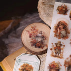 Autocollants vintage pour Thanksgiving | Récolte d'automne et citrouille