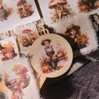 Autocollants vintage pour Thanksgiving | Récolte d'automne et citrouille