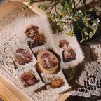 Autocollants vintage pour Thanksgiving | Récolte d'automne et citrouille