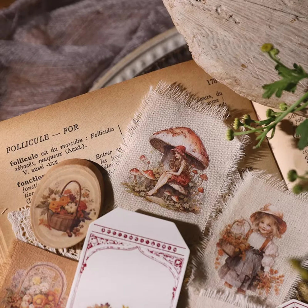 Vintage Thanksgiving Rub-On Stickers | Autumn Harvest & Pumpkin