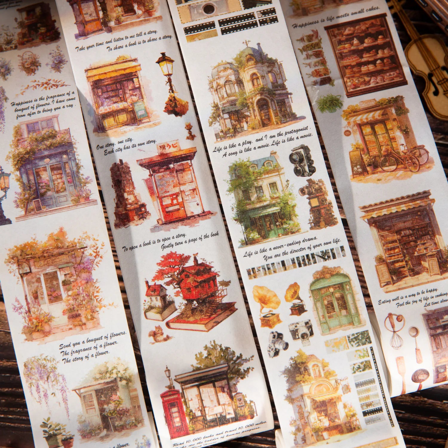 Vintage Washi Tape | Cozy Bakery & Bookshop Decorative Tape