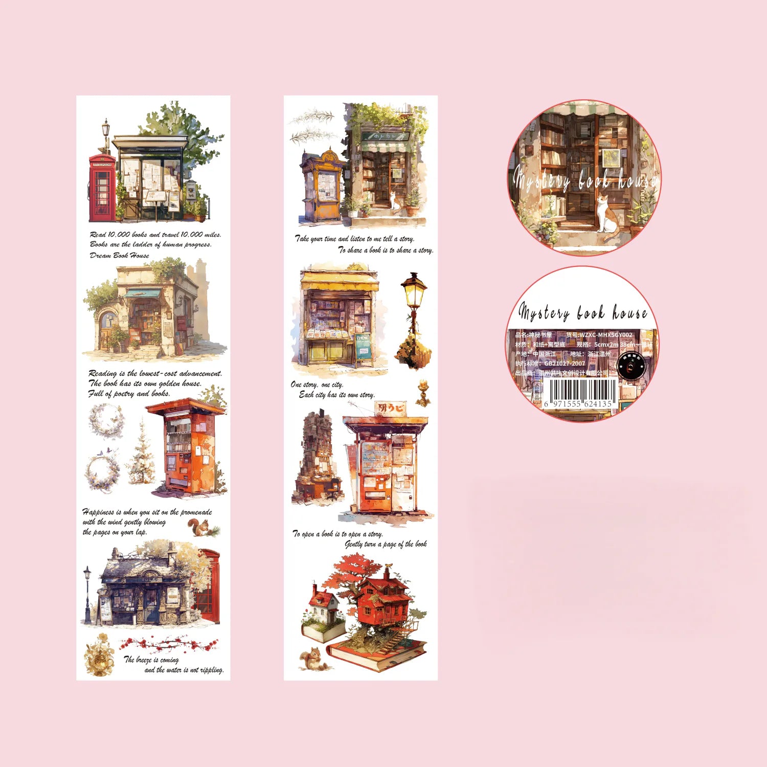 Vintage Floral & Building Washi Tape