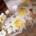 Vintage Yellow Rose Floral Washi & PET Tape