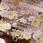 Vintage Yellow Rose Floral Washi & PET Tape