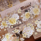 Vintage Yellow Rose Floral Washi & PET Tape