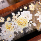 Vintage Yellow Rose Floral Washi & PET Tape