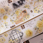 Vintage Yellow Rose Floral Washi & PET Tape