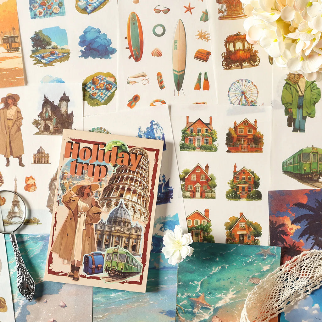 Livre d'autocollants Washi vintage pour scrapbooking