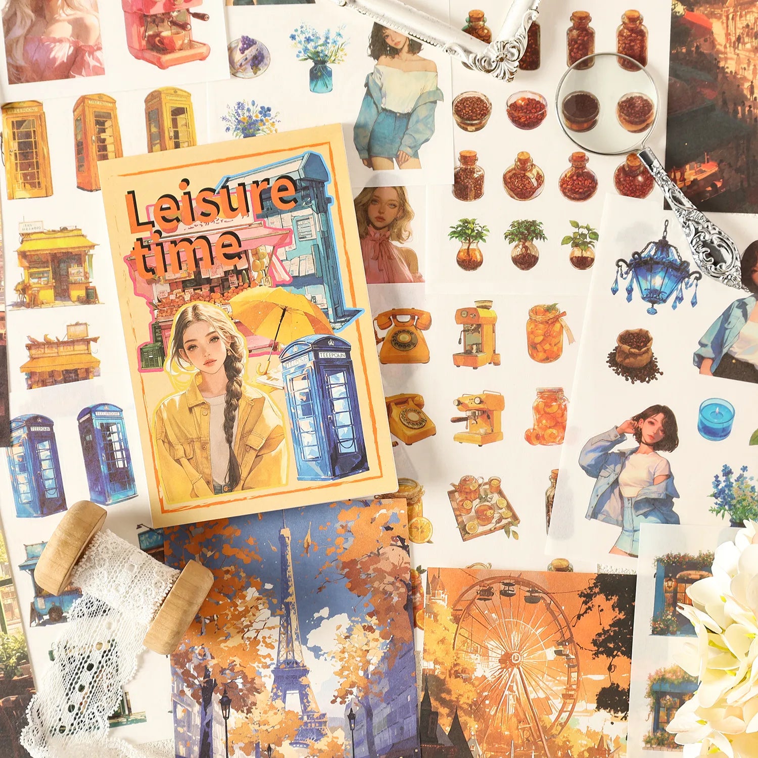 Livre d'autocollants Washi vintage pour scrapbooking