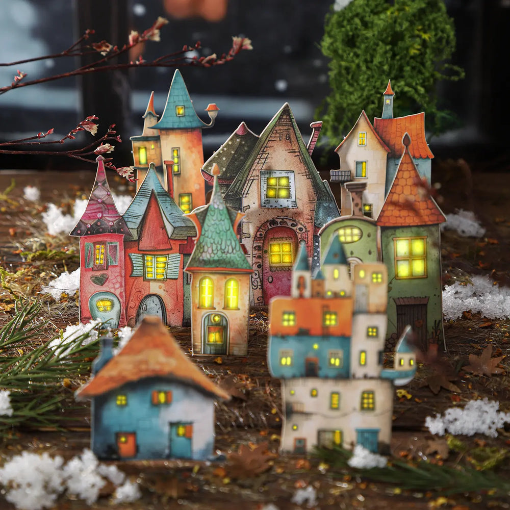 Whimsical House DIY Stickers | Self-Adhesive Hard Cardstock Fantasy Cottage Set
