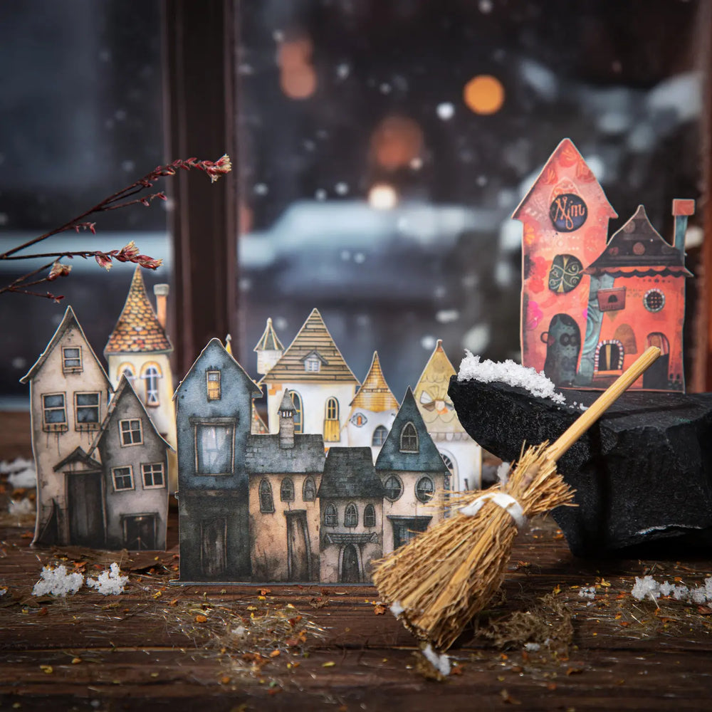 Whimsical House DIY Stickers | Self-Adhesive Hard Cardstock Fantasy Cottage Set
