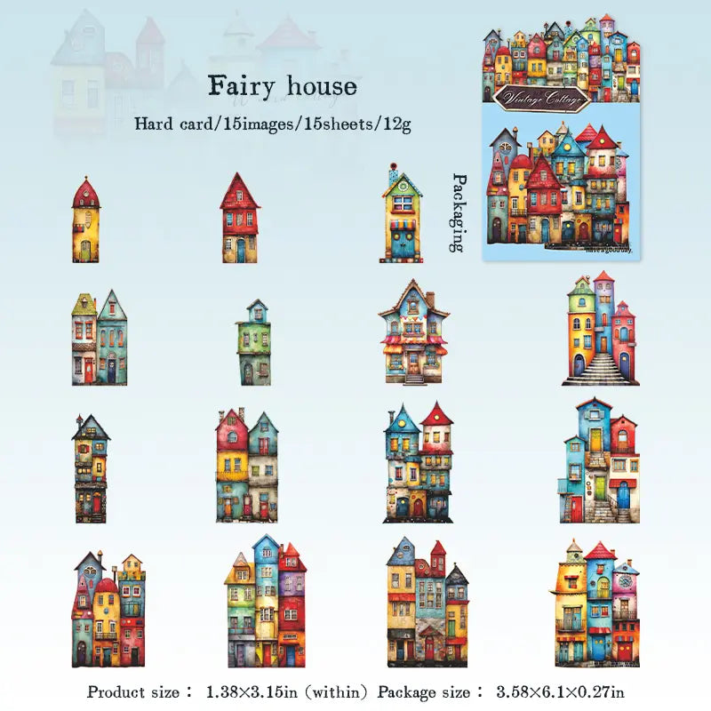 Whimsical House DIY Stickers | Self-Adhesive Hard Cardstock Fantasy Cottage Set