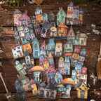 Whimsical House DIY Stickers | Self-Adhesive Hard Cardstock Fantasy Cottage Set