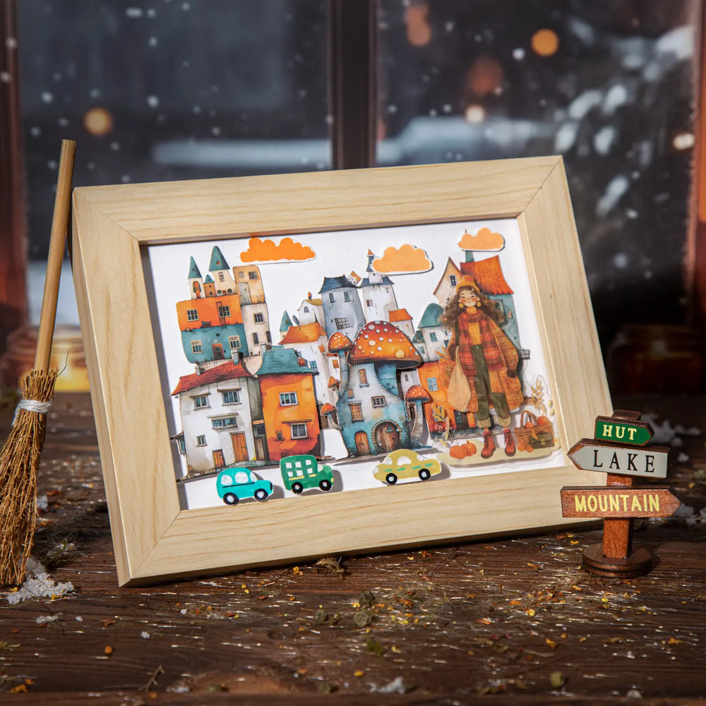 Whimsical House DIY Stickers | Self-Adhesive Hard Cardstock Fantasy Cottage Set