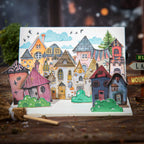 Whimsical House DIY Stickers | Self-Adhesive Hard Cardstock Fantasy Cottage Set