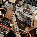 Wide Vintage Text PET Washi Tape | Retro Typography Background Tape