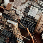 Wide Vintage Text PET Washi Tape | Retro Typography Background Tape