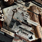 Wide Vintage Text PET Washi Tape | Retro Typography Background Tape