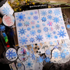 Winter Blue Snowflake UV DTF Sticker Transfers