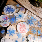 Winter Blue Snowflake UV DTF Sticker Transfers