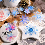 Winter Blue Snowflake UV DTF Sticker Transfers