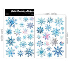 Winter Blue Snowflake UV DTF Sticker Transfers