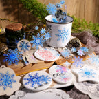 Winter Blue Snowflake UV DTF Sticker Transfers