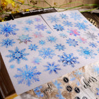 Winter Blue Snowflake UV DTF Sticker Transfers