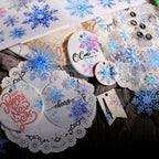 Winter Blue Snowflake UV DTF Sticker Transfers