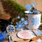 Winter Blue Snowflake UV DTF Sticker Transfers