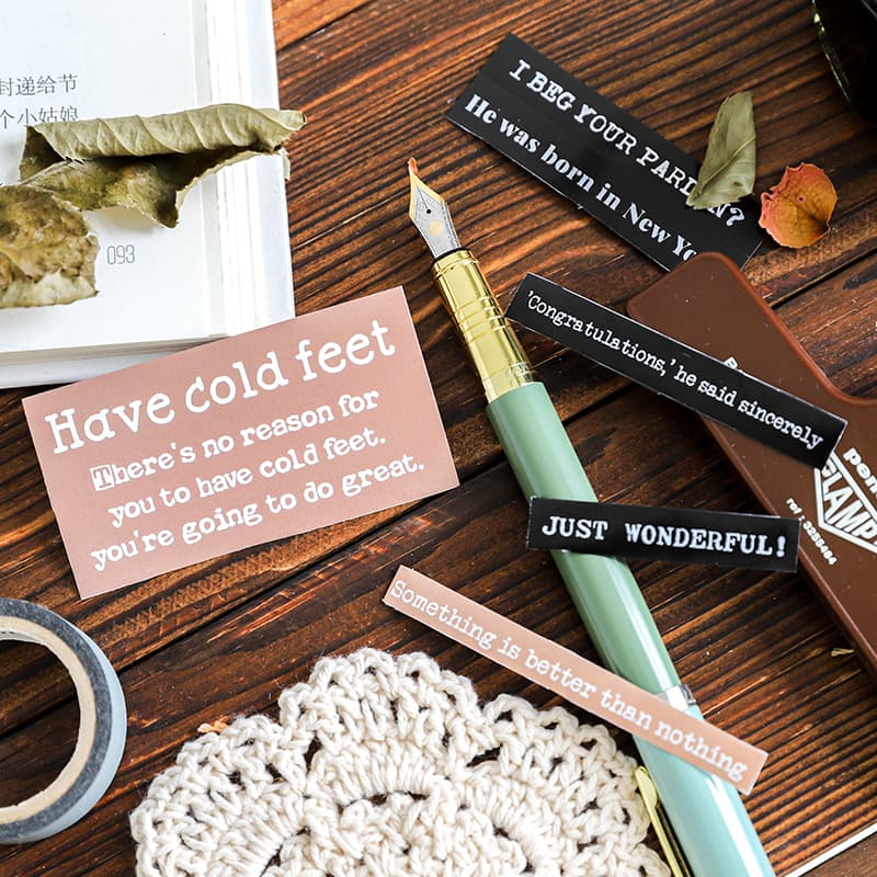 スクラップブッキングやジャンクジャーナル用の単語ステッカー