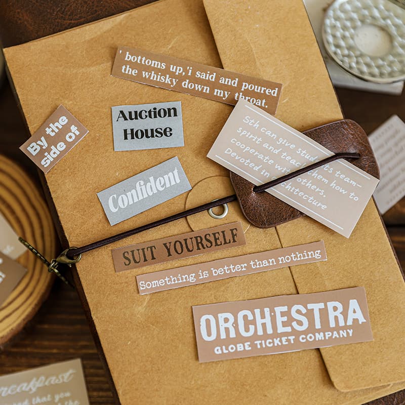 スクラップブッキングやジャンクジャーナル用の単語ステッカー