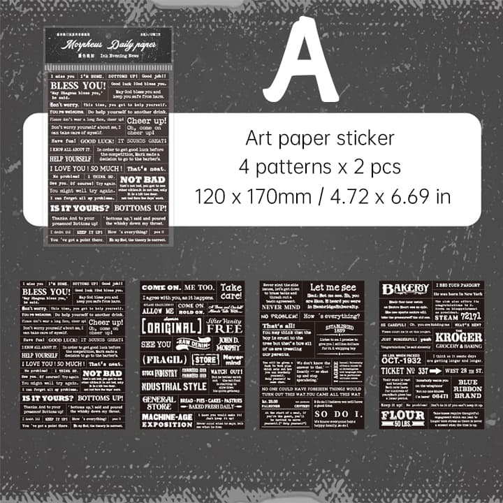 スクラップブッキングやジャンクジャーナル用の単語ステッカー