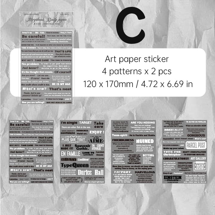 スクラップブッキングやジャンクジャーナル用の単語ステッカー